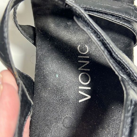 Vionic Women’s Amber Adjustable Leather Orthotic Sandals Black Size 7 - Picture 9 of 10
